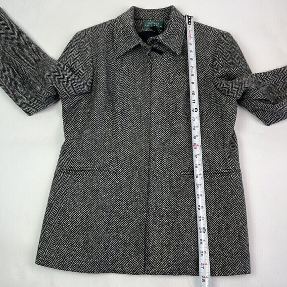 Ralph Lauren Wool Herringbone blazer Zip Front Blazer Jacket Size 12 old money - Picture 8 of 16